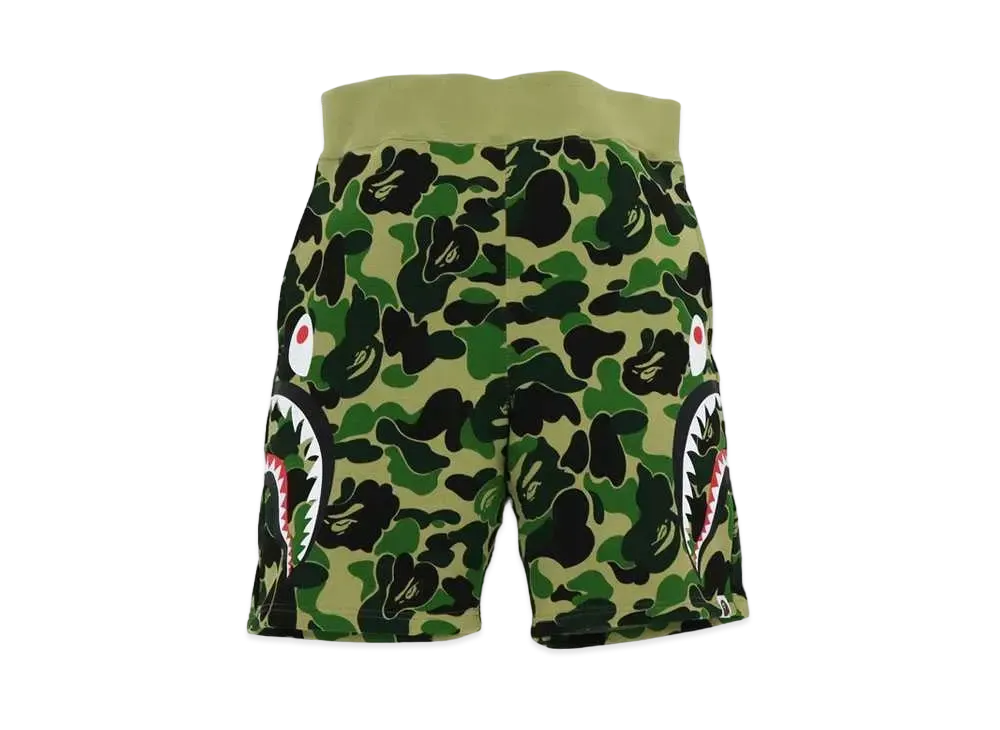 A BATHING APE Big ABC Camo Side Shark Sweat Shorts "Green"