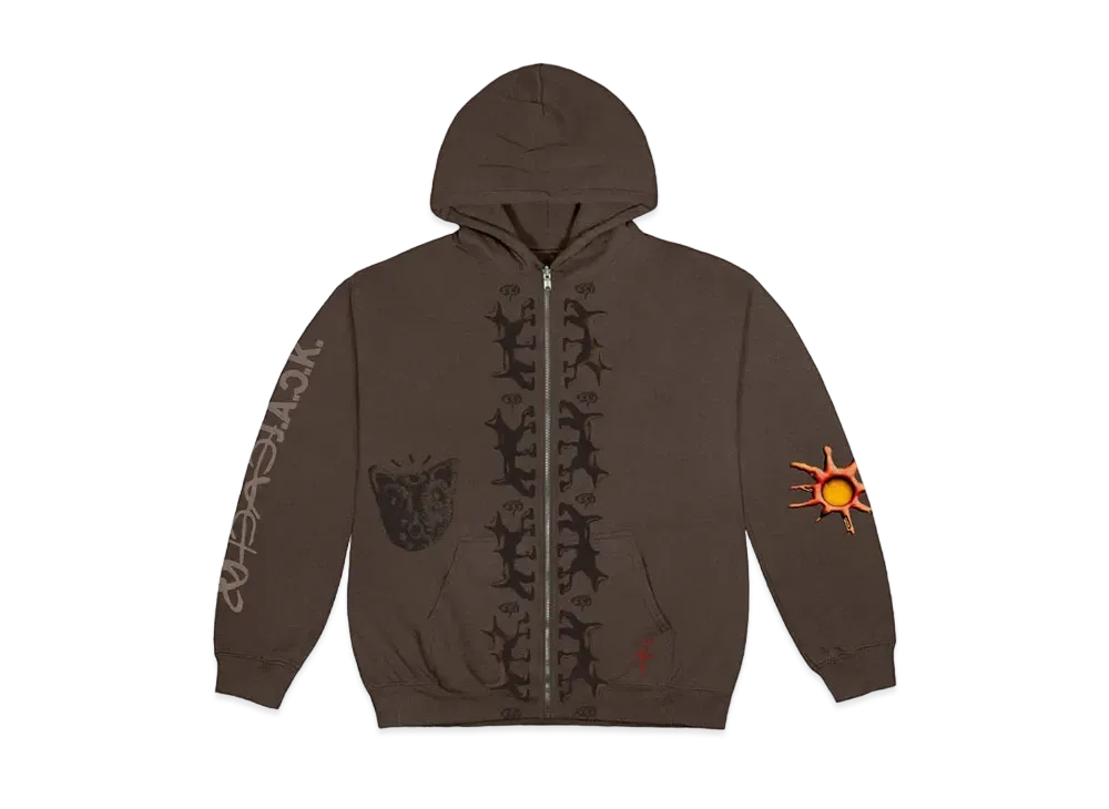 Travis Scott Cactus Jack REVERSE DOG ZIP UP HOODIE "Dark Brown"