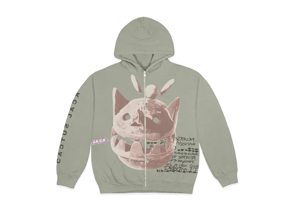 Travis Scott Cactus Jack NEW SIGHT ZIP UP HOODIE "Grey"