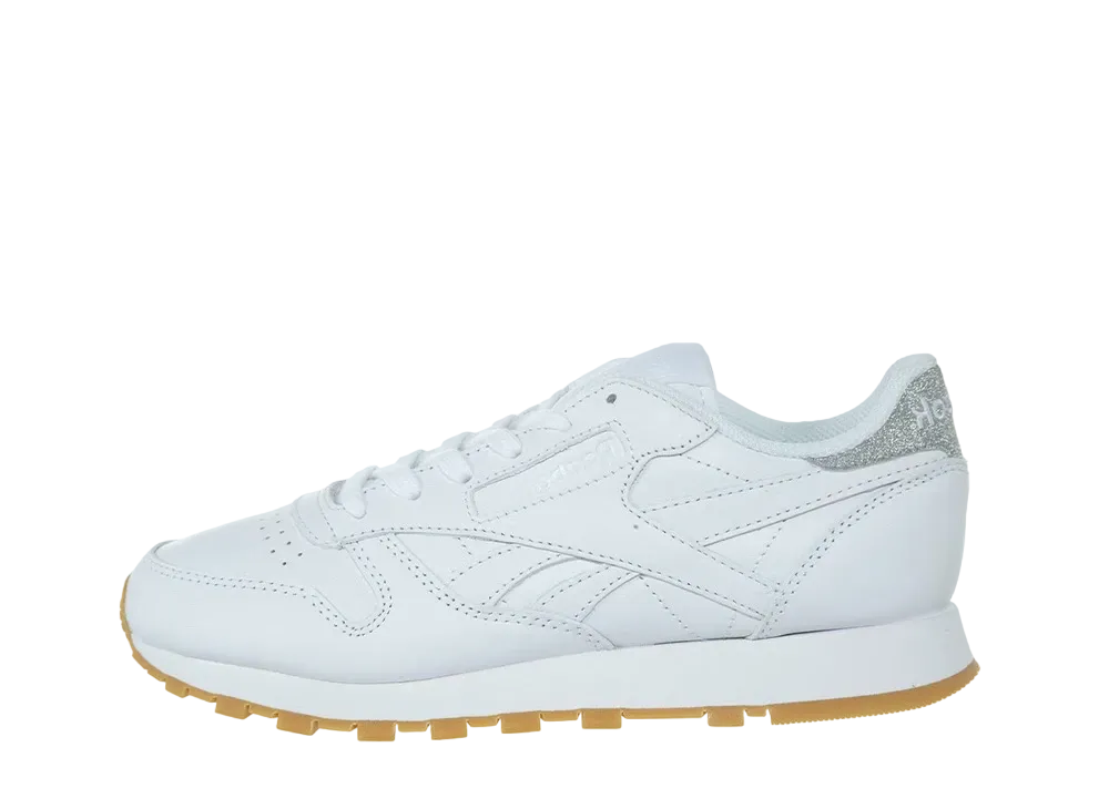 リーボック ウィメンズ クラシックレザー メタリック ダイアモンド スニーカー "ホワイト ガム"