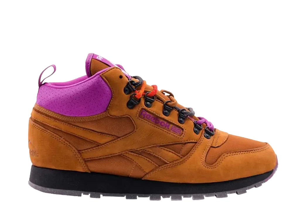 リーボック クラシックレザー ミッド フットパトロール "ブラウン ピンク"