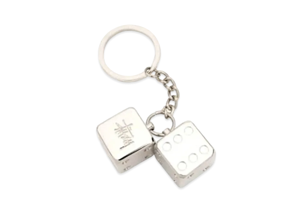 Stussy Metal Dice KeyChain "Silver"