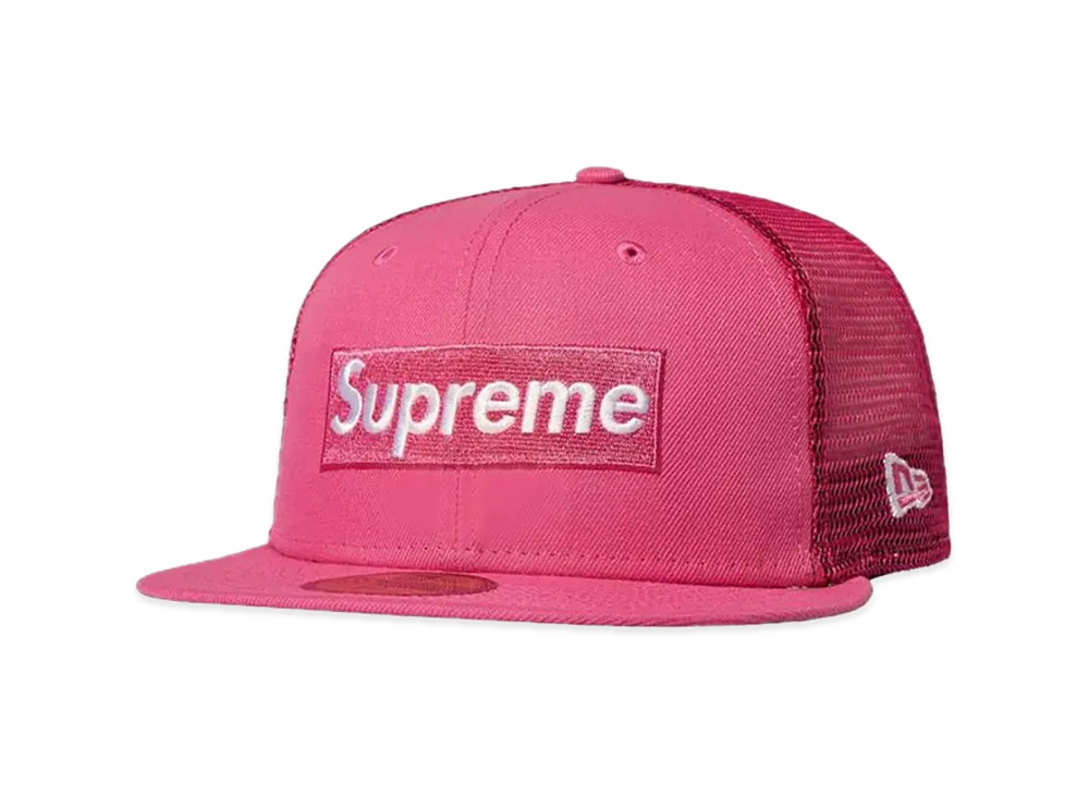 Supreme Box Logo Mesh Back New Era "Pink" (22SS)