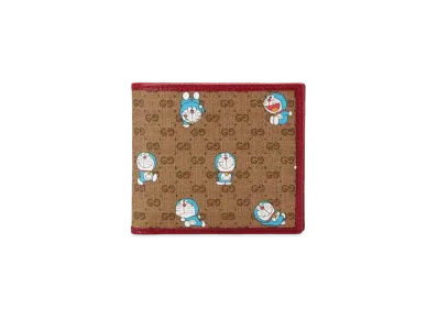 GUCCI x Doraemon GG Supreme Canvas Coin Wallet "Beige/Ebony/Cherry Red"
