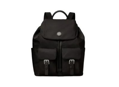 Tory Burch Nylon Flap Backpack "Black"