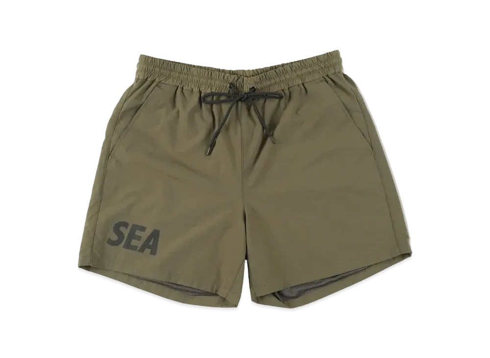 WIND AND SEA x EVERLAST NYLON SHORTS "Olive"