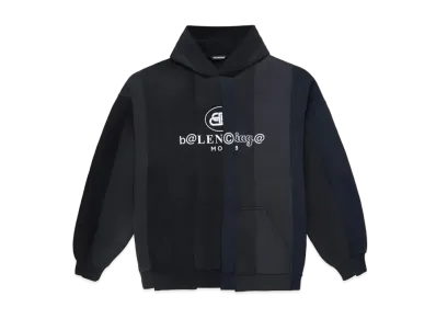 Balenciaga Cut-Up Long Sleeve Hoodie "Black"