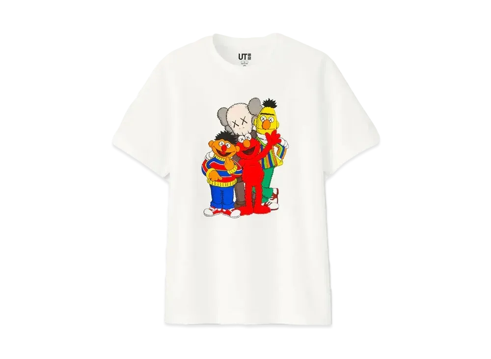 KAWS x Uniqlo x Sesame Street Group Tee "White"