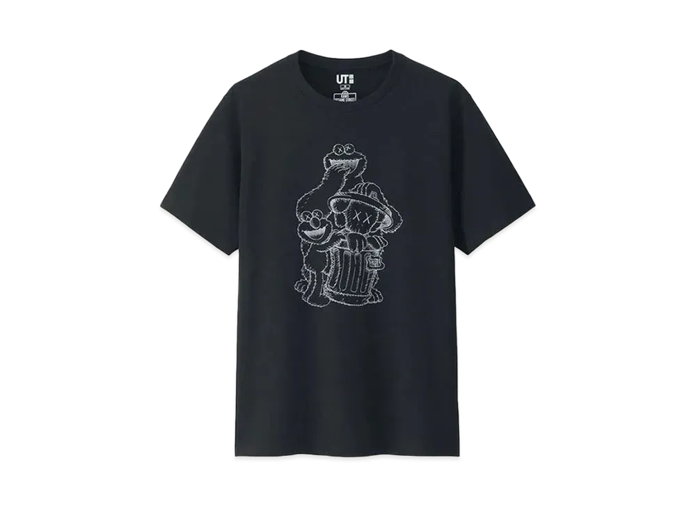KAWS x Uniqlo x Sesame Street Companion Trash Can Outline Tee