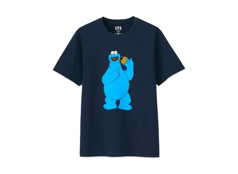 KAWS x Uniqlo x Sesame Street Cookie Monster Tee "Navy"