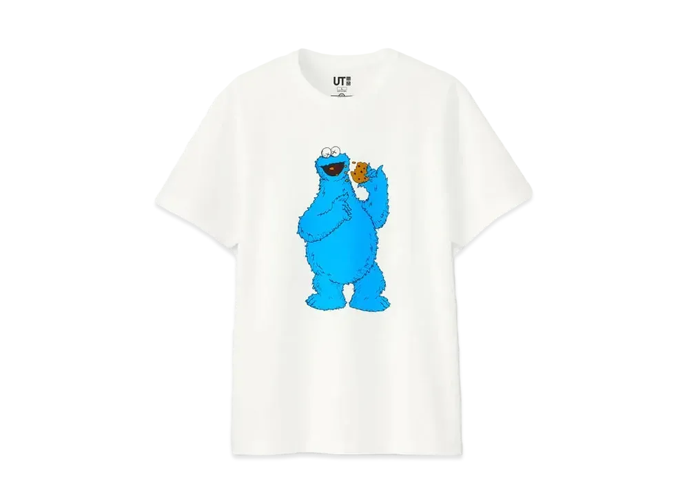 KAWS x Uniqlo x Sesame Street Cookie Monster Tee "White"