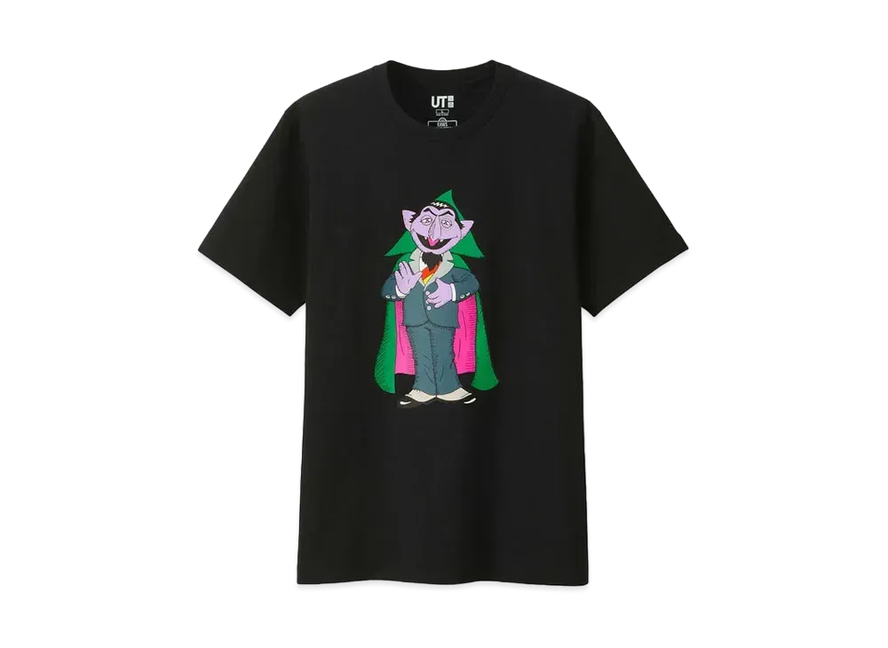 KAWS x Uniqlo x Sesame Street Count Von Count Tee "Black"