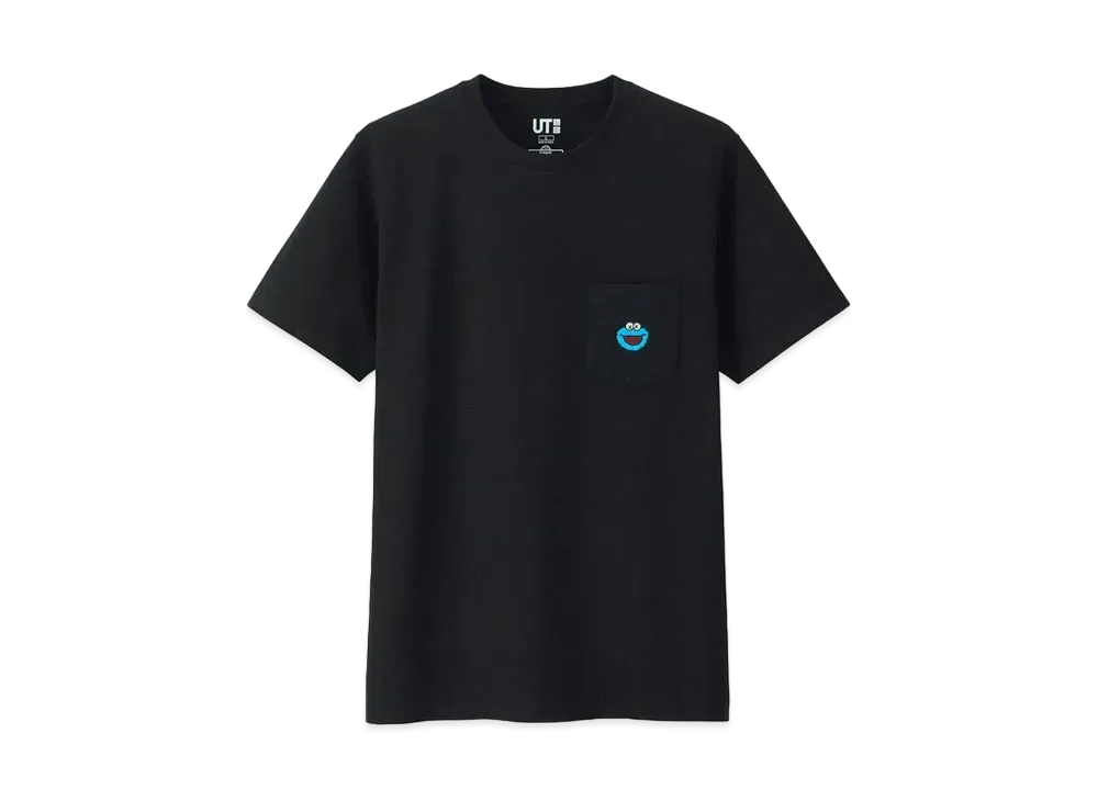 KAWS x Uniqlo x Sesame Street Cookie Monster Pocket Tee "Black"