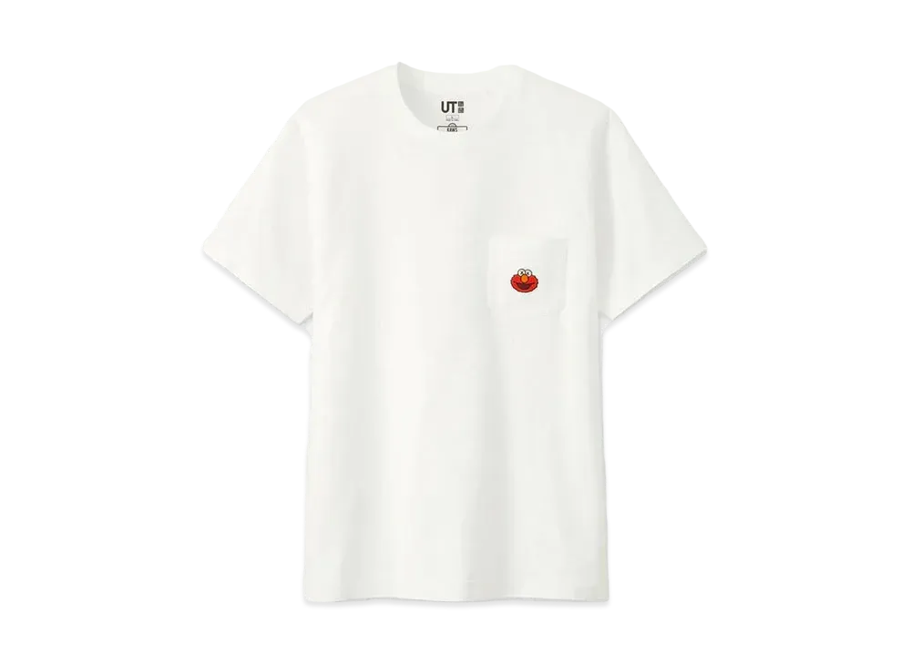 KAWS x Uniqlo x Sesame Street Elmo Pocket Tee "White"