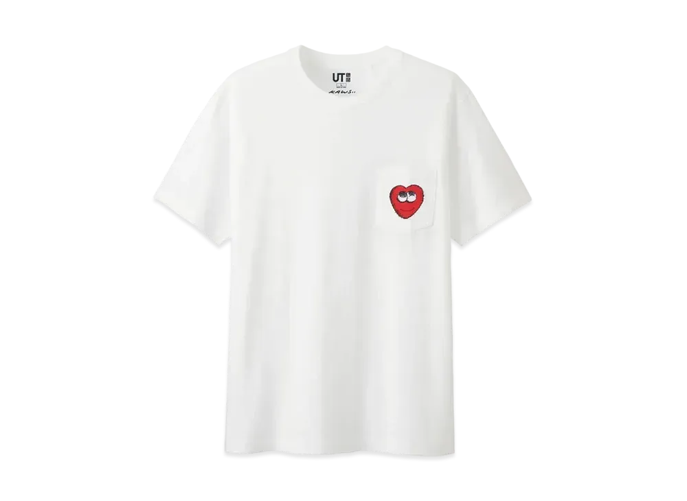 KAWS x Uniqlo Heart Pocket Tee "White"