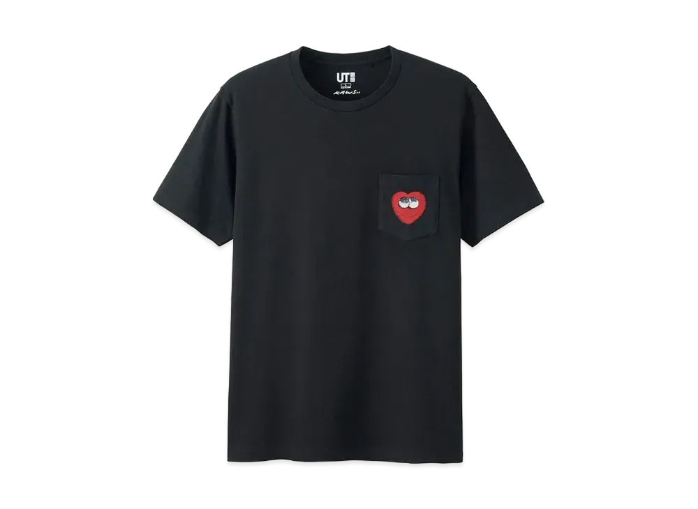 KAWS x Uniqlo Heart Pocket Tee "Black"