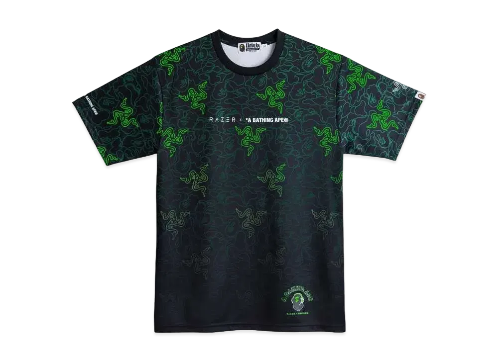 A BATHING APE x Razer NEON CAMO TEAM TEE "Green"