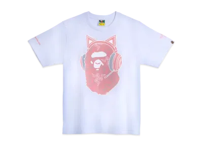 A BATHING APE x Razer NEON CAMO APE HEAD TEE "White"