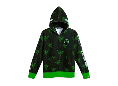 A BATHING APE x Razer NEON CAMO SHARK FULL ZIP HOODIE "Green"