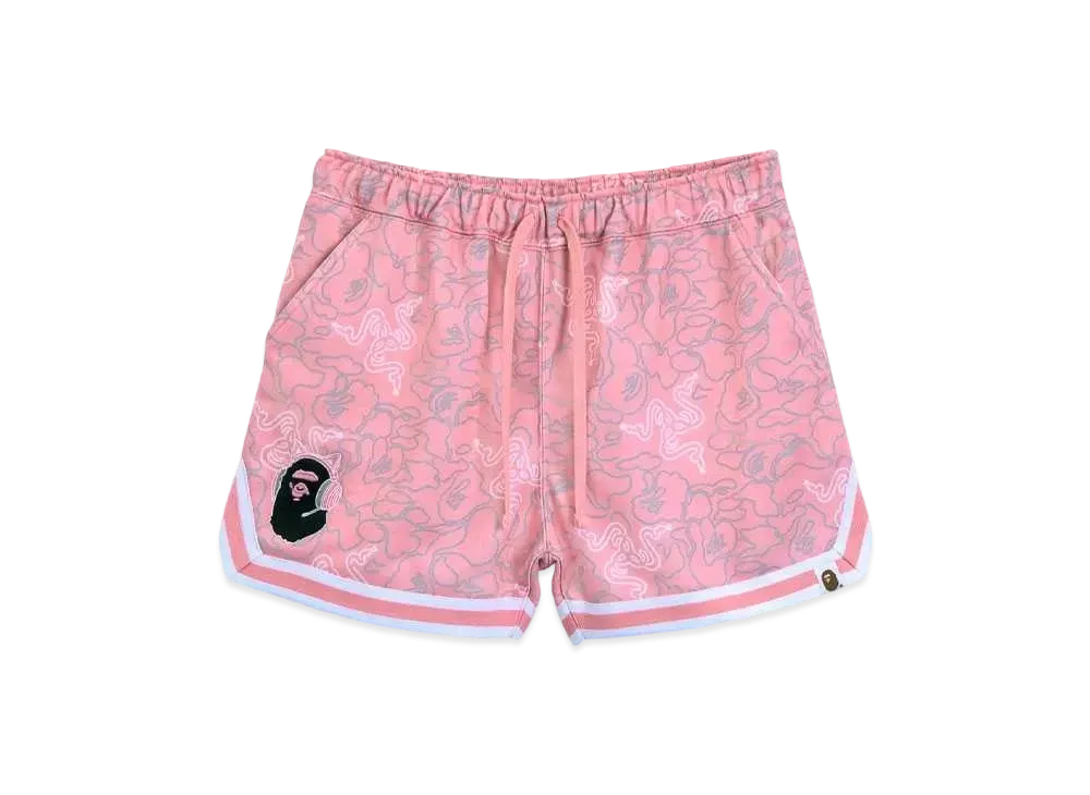 A BATHING APE x Razer NEON CAMO EASY SWEAT SHORTS "Pink"