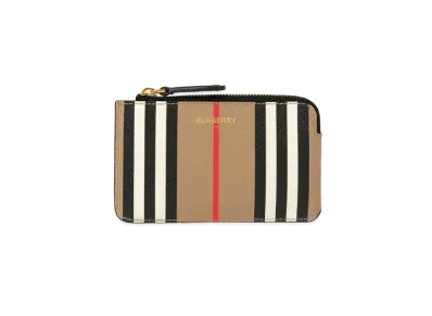 Burberry Icon Stripe Zip Coin Case "Archive Beige"