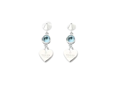 GUCCI Heart Swing Earrings "Blue Topaz"
