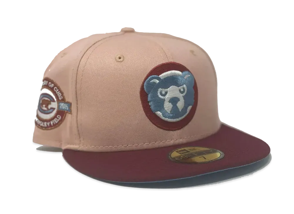 NEW ERA CHICAGO CUBS WRIGLEY FIELD 100TH ANNIVERSARY "MACARONS PACK" ICY BRIM NEW ERA FITTED HAT "Pink"