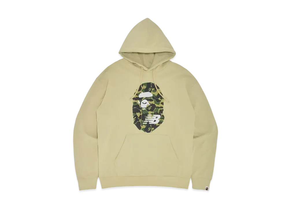 A BATHING APE x NEW BALANCE APE HEAD RELAXED FIT PULLOVER HOODIE "Beige"