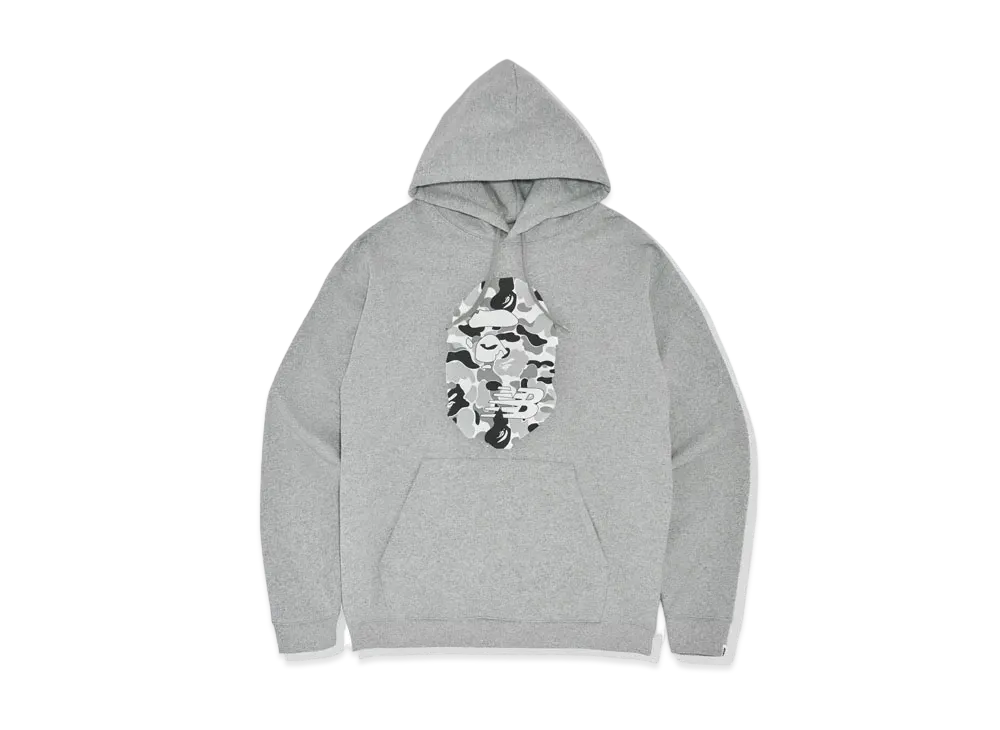 A BATHING APE x NEW BALANCE APE HEAD RELAXED FIT PULLOVER HOODIE "Grey"