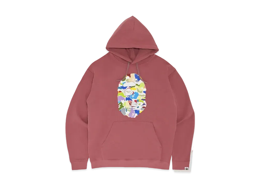 A BATHING APE x NEW BALANCE APE HEAD RELAXED FIT PULLOVER HOODIE "Red"