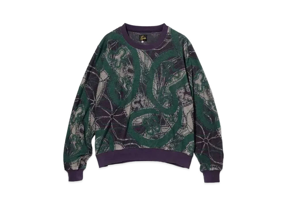 Needles CREW SWEAT SHIRT - PAPILLON PILE JQ. "Green"