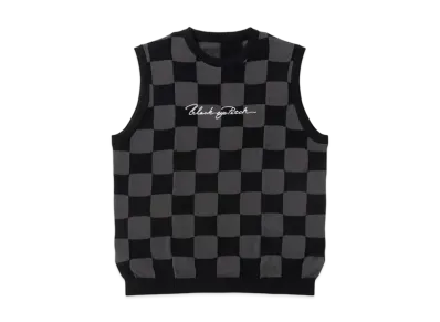 BlackEyePatch Sports Script Checkered Knit Vest "Black"