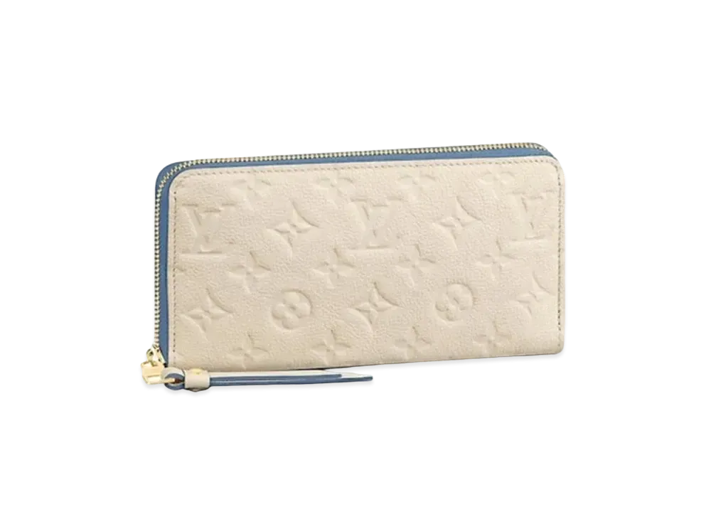 Louis Vuitton Monogram Empreinte Zippy Wallet "Creme Blue Jean"