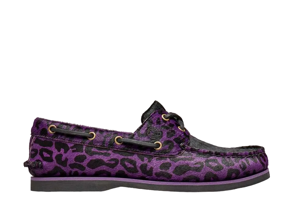 WACKO MARIA × Timberland Classic Boat 2 Eye "Leopard/Purple"