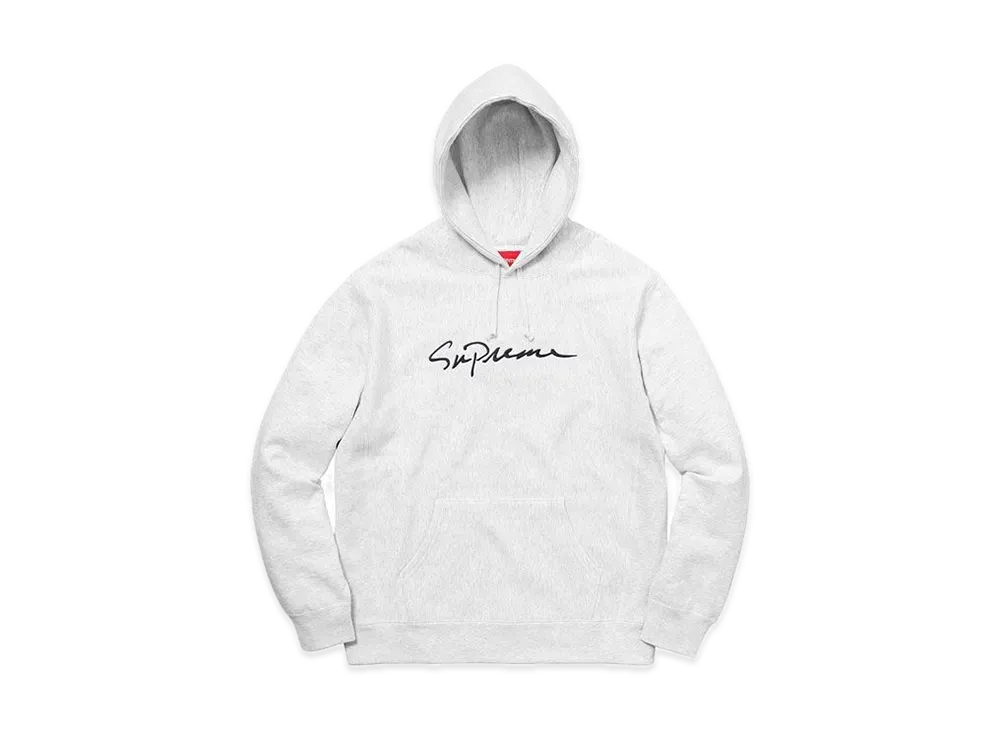 Supreme Classic Script Hooded Sweatshirt "Ash Grey"