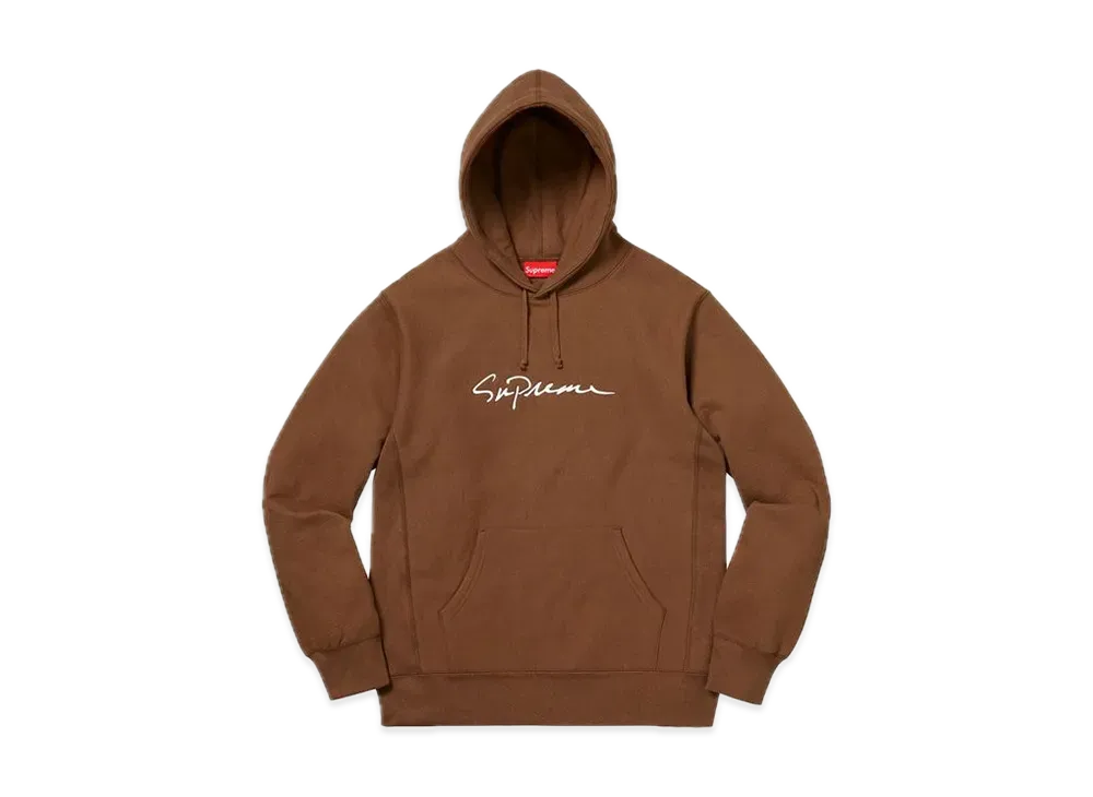 Supreme Classic Script Hooded Sweatshirt "Brown"