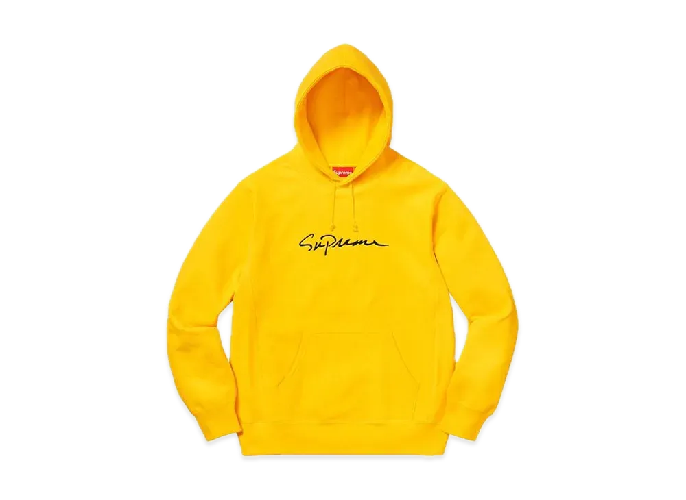 Supreme Classic Script Hooded Sweatshirt "Yellow"
