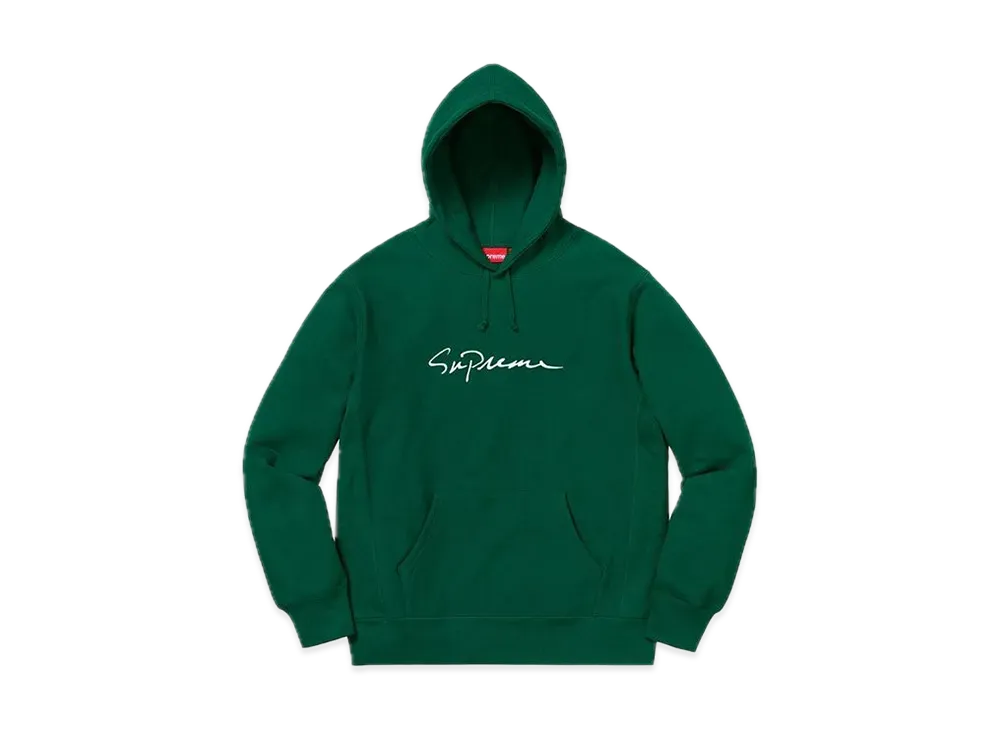 Supreme Classic Script Hooded Sweatshirt "Dark Green"