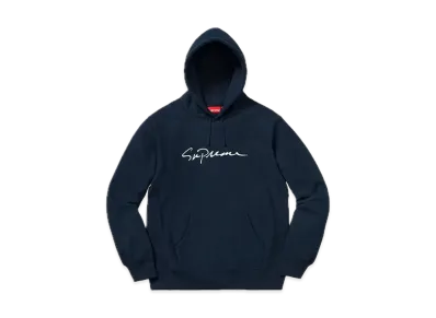 Supreme Classic Script Hooded Sweatshirt "Navy"