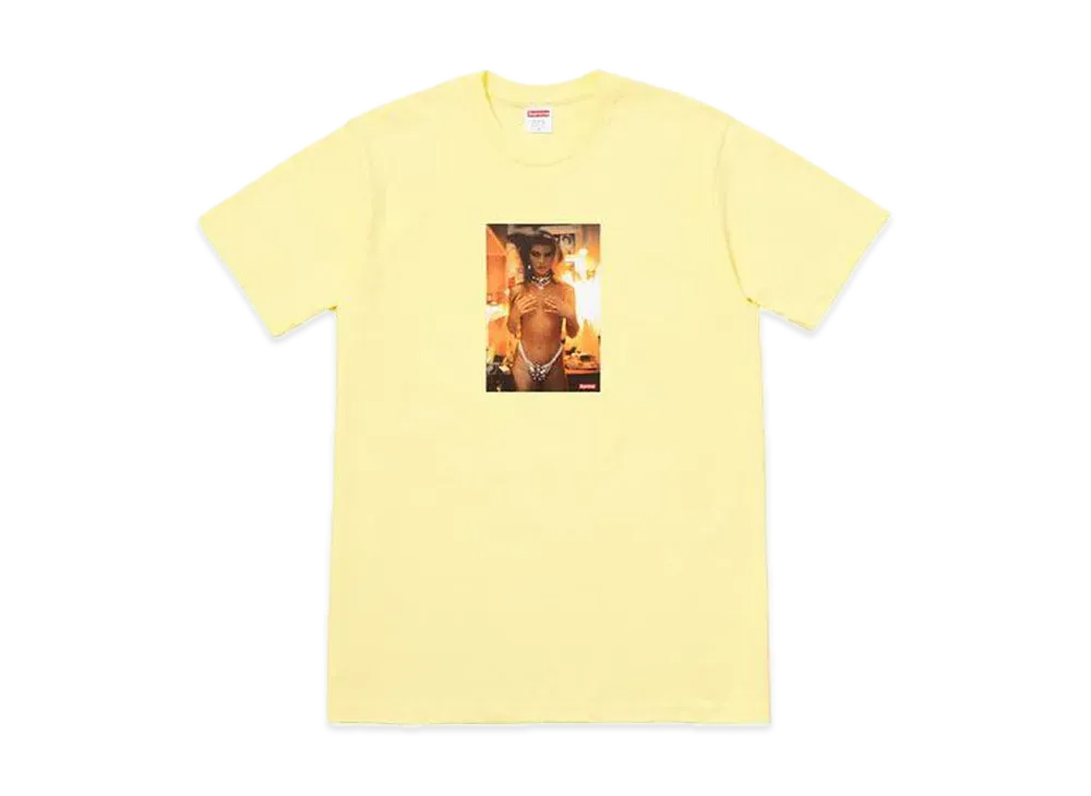 Supreme Nan Goldin Kim in Rhinestone Tee "Pale Yellow"