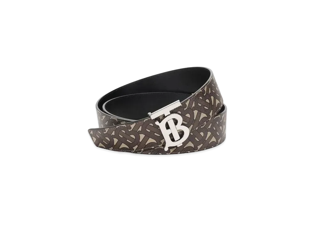 BURBERRY Monogram E Canvas Belt "Brown"