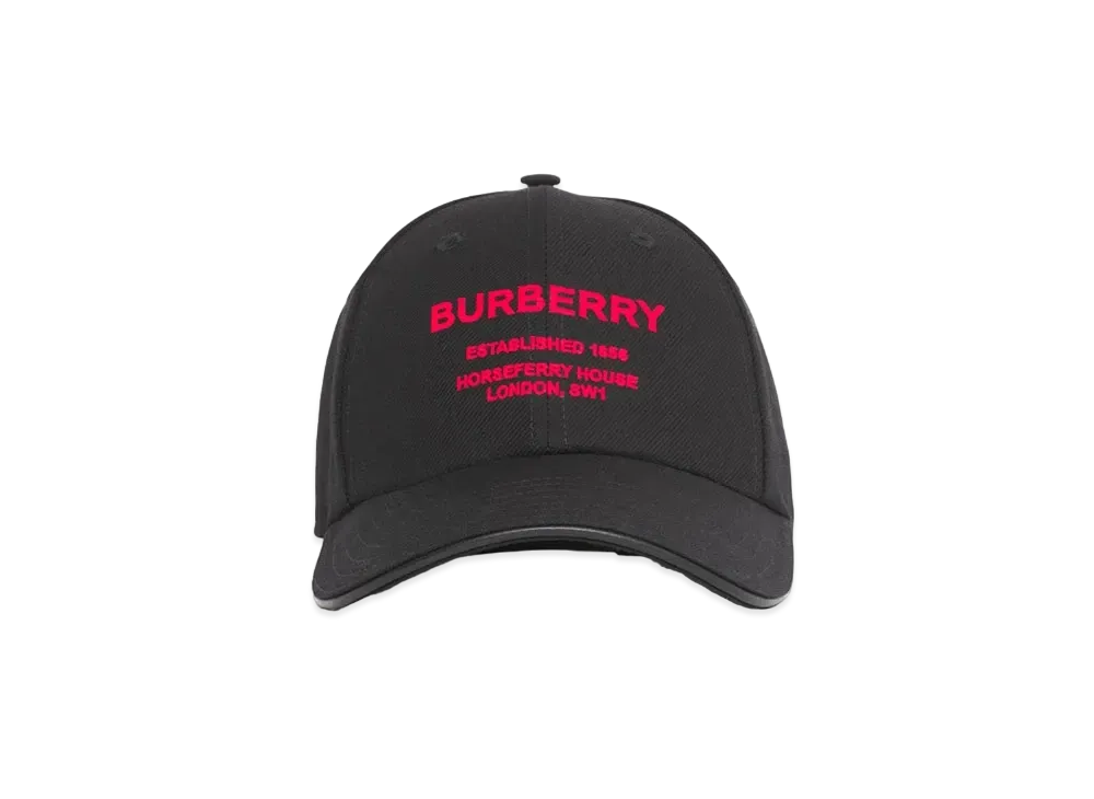 BURBERRY Horseferry Motif Baseball Cap ”Black”