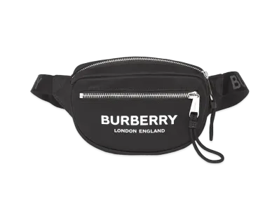 BURBERRY Small Logo Print Econyl Cannon Bum Bag ”Black”