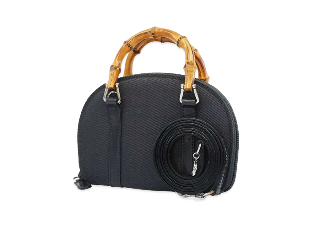 GUCCI Bamboo Shoulder Wallet Bag "Black"