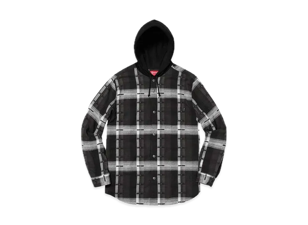 シュプリーム フーデッド ジャガード フランネル シャツ "ブラック"