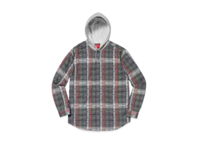 Supreme Hooded Jacquard Flannel Shirt "Navy"