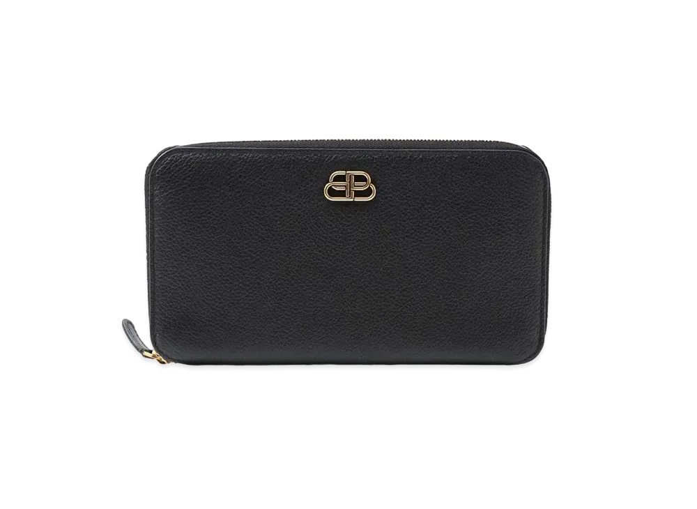バレンシアガ BB ロゴ ジップアラウンドウォレット "ブラック" 601390 1IZ7M 1000