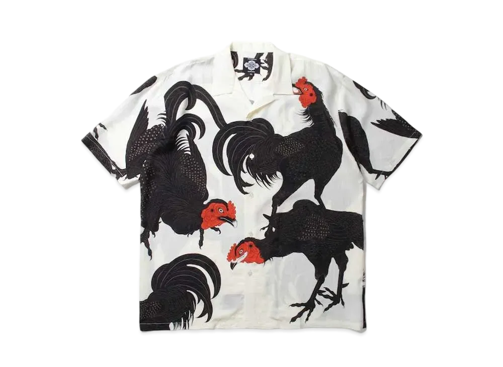 APHRODITEGANG GAKKIN × BUDSPOOL / Shamo S/S HAWAIIAN SHIRT "White"