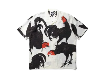 APHRODITEGANG GAKKIN × BUDSPOOL / Shamo S/S HAWAIIAN SHIRT "White"
