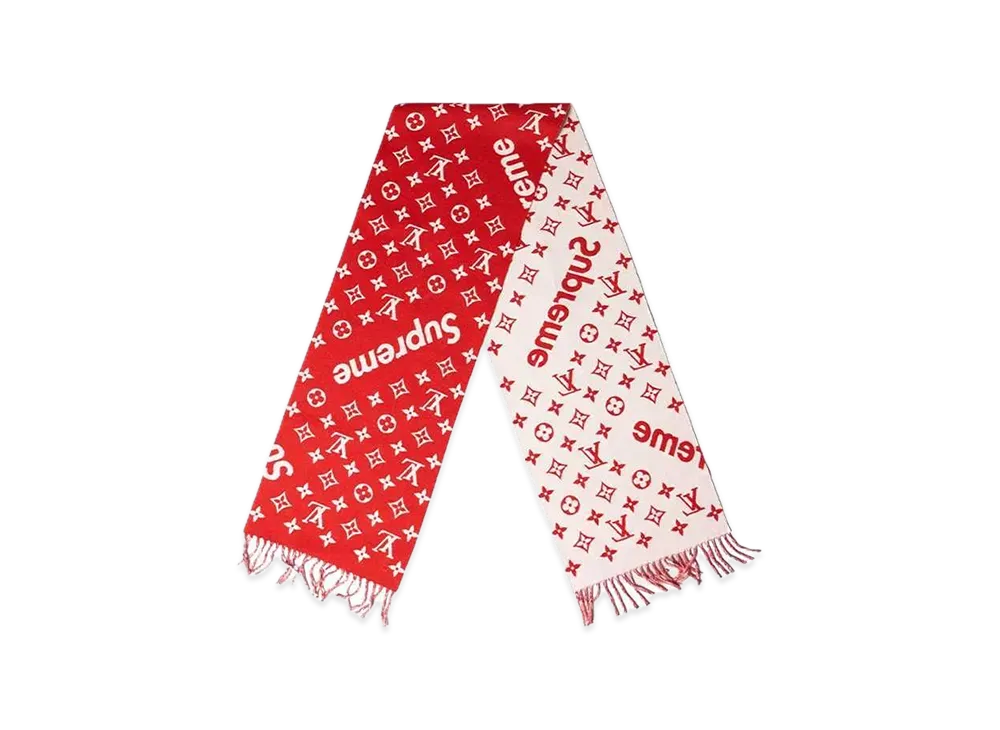 Louis Vuitton x Supreme Monogram Scarf "Red"